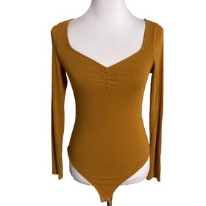 Banana Republic Mustard Long Sleeve Bodysuit